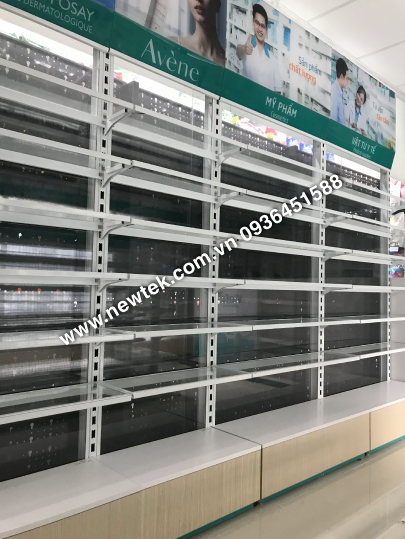 Kệ Siêu Thị đơn lưng lưới- Đợt Kính
