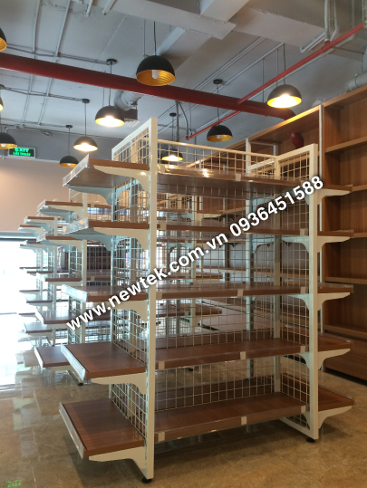 Kệ Siêu Thị Kép – Đợt Gỗ