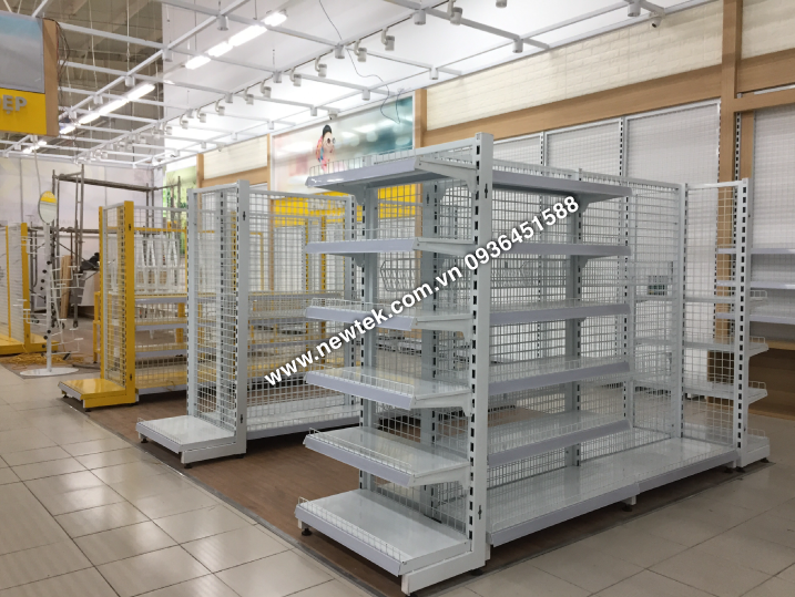 Kệ siêu thị lưng lưới đan ô STK-LU